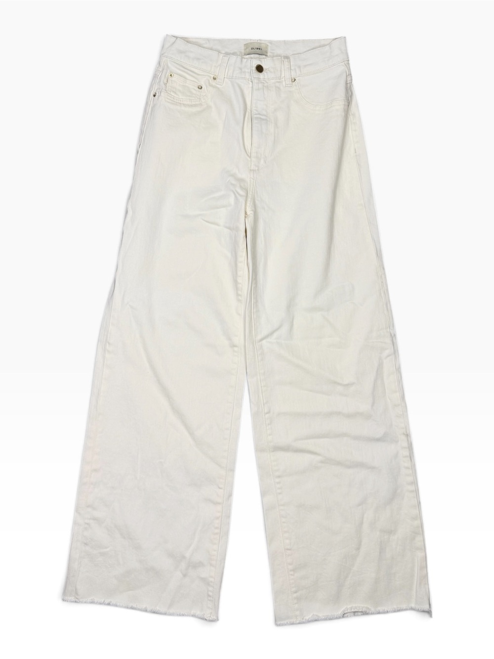 FLAWED DL1961 Hepburn Wide Leg High Rise 31" Jeans Eggshell Size 28